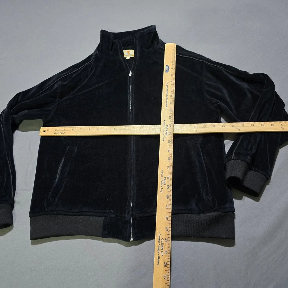 Sweatsedo Track Jacket Mens S Black Velour Full Zip Mock Neck Pockets